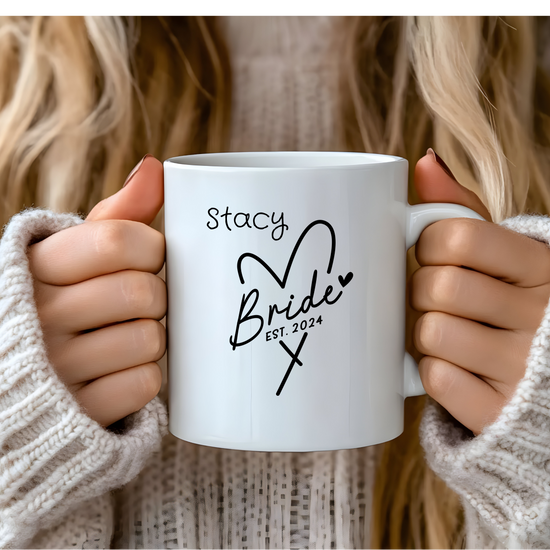 “Bride & Groom” Personalized Mugs – Customizable with Bride or Groom’s Name