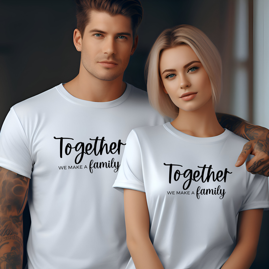 Together, We Are a Family” Custom Bride/Groom T-Shirt
