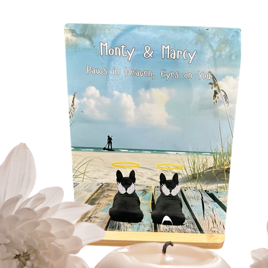 Custom Pet Memorial on Aluminum Panel – Personalized with Wings, Halo, and Pet Name