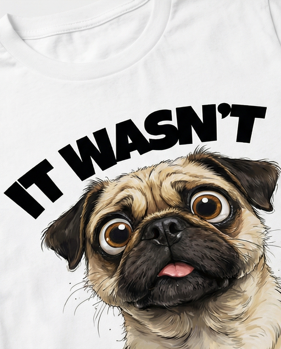 “It Wasn’t Me!” Pug Collection – Mug, Tote, T-Shirt & Notebook