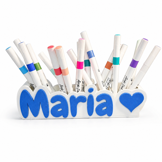 Personalised 3D Name Pen Holder – Kids Desk Organiser & Party Gift