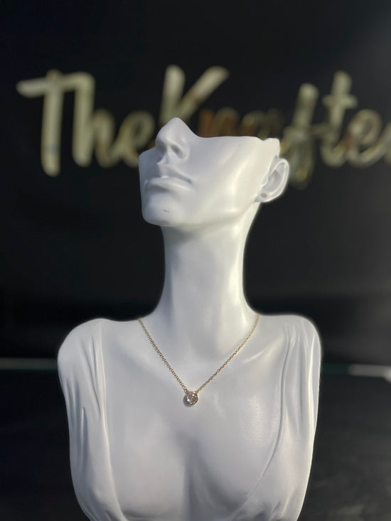 Gold Round Pendant Necklace | Stainless Steel TK-SS-33