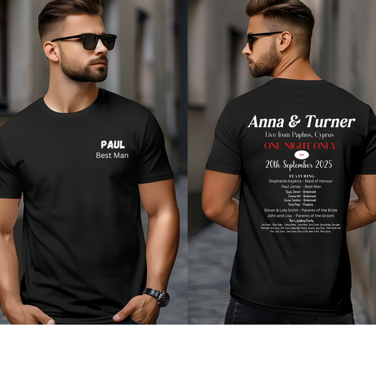 One Night Only” Concert Ticket-Inspired Custom T-Shirt for Bridal Party & Guests