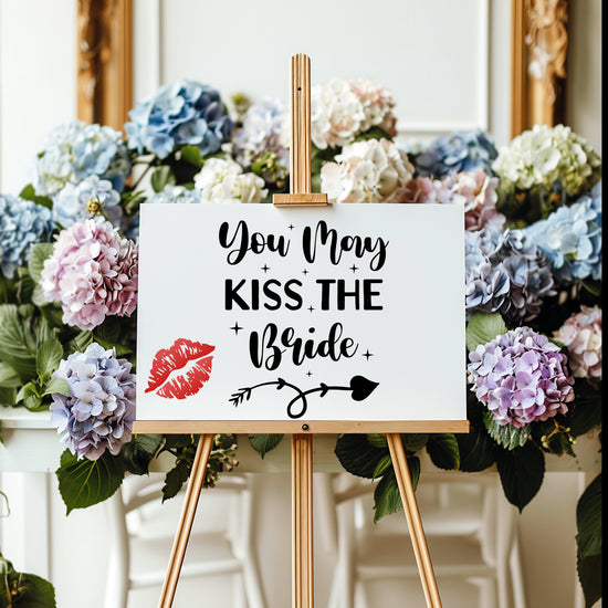 “You May Kiss the Bride” Customizable Acrylic Wedding Sign – Personalize with Couple’s Names and Color