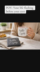 Coffee cup and engraved stone coaster set